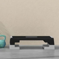 Stepper ad Altezza Regolabile con Gradini Rimovibili e Fondo Antiscivolo, in ABS, 97x36x15/20/25 cm, Grigio