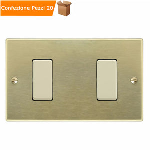 Multipack pezzi 20 placche in alluminio 2 posti modello magic