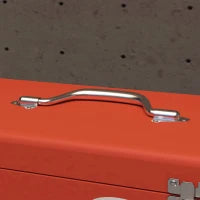 DURHAND Cassetta Porta Attrezzi con 3 Cassetti e Vano Superiore in Acciaio con Maniglia, 45x24x27cm, Rosso