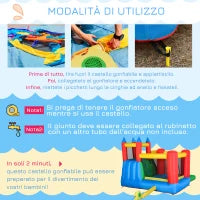 Gioco Gonfiabile per Bambini 3-8 Anni con Scivolo, Trampolino, Piscina, max 4 Bambini, 330x245x215cm
