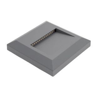 Proiettore led per scale quadrato corpo grigio ip65 2 watt luce neutra 4000k