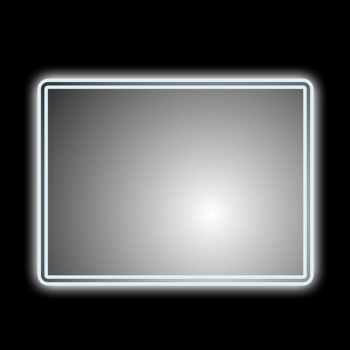 Specchio 5mm rettangolare smussato doppia cornice led interruttoretouch *** misure 80x60 cm, tonalità dimmerabile 27...