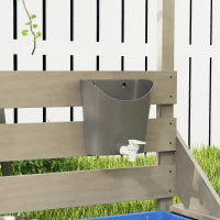 Sabbiera a Forma di Barca con Tettuccio e Set Cucina per Bambini, in Legno Massello, 180 x 103 x 144,5 cm, Grigio