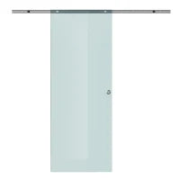 Porta Scorrevole in Vetro Smerigliato con Binario in Alluminio per Bagno Cucina Studio Vetro 205cm