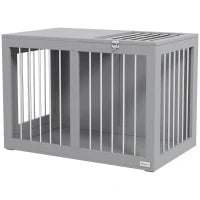 Gabbia per Cani, Gabbia da Trasporto per Cani con 2 Porte Chiudibili, 80 cm x 50 cm x 56.5 cm, Grigio