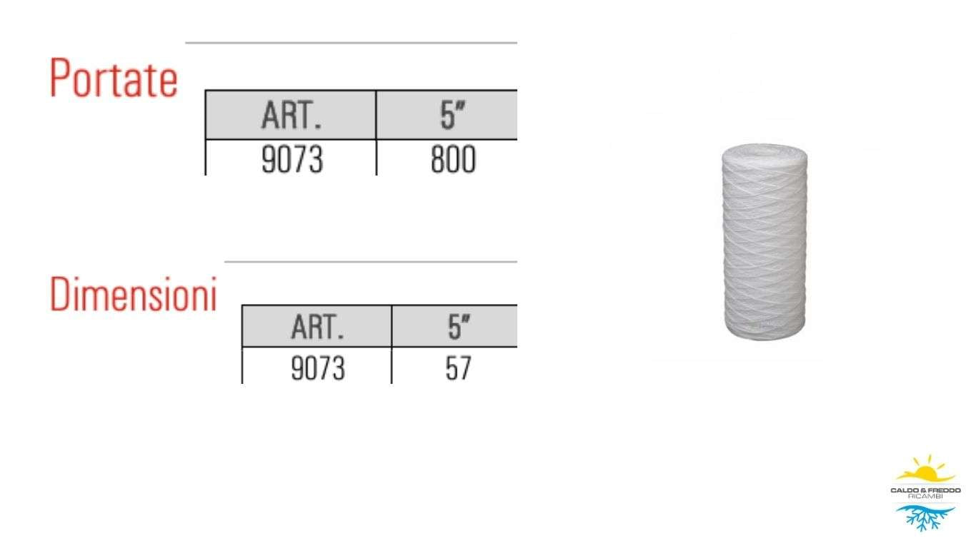 Cartuccia in Polipropilene filo Avvolto 5" - 20 Micron 