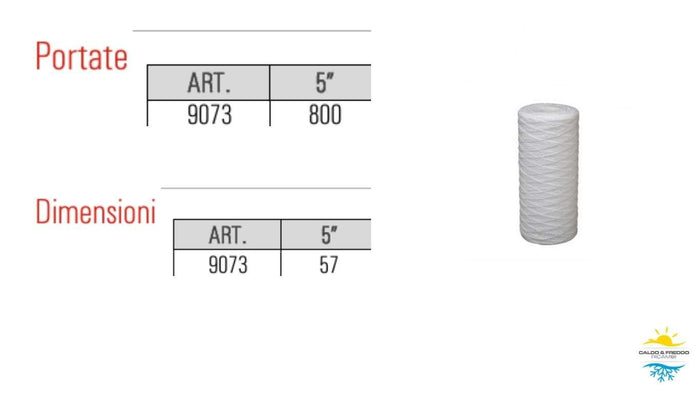 Cartuccia in Polipropilene filo Avvolto 5" - 20 Micron 