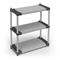 MONGARDI Scaffale in resina PVC 3 ripiani portata 80 Kg,  80x40x85 cm