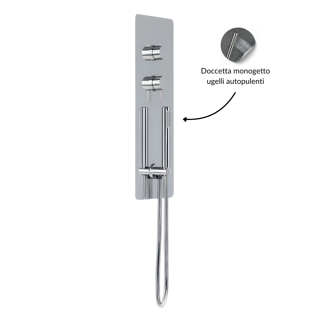 Wall kit a parete da incasso a muro acciaio inox cromato lucido deviatore doccetta doccia *** confezione 1