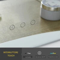 Specchio da Tavolo Professionale per Makeup con 12 Luci a LED Dimmerabili e Interruttore Touch in Stile Vintage