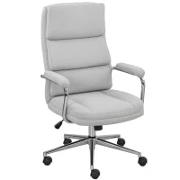 Poltrona da ufficio, sedia da ufficio ergonomica con altezza regolabile, funzione basculante, 62 x 73 x 105-113 cm, grigio