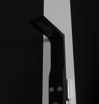 Pannello doccia idromassaggio in ABS verniciato a polvere finitura nero opaco