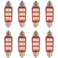 8 Pezzi Lampada Led Siluro 39mm Canbus T11 SV8.5 C5W C10W 12 SMD 4014 12V 1.8W 180lm Bianco Freddo 6500K