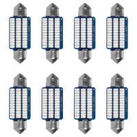 8 Pezzi Lampada Led Siluro 39mm Canbus T11 SV8.5 C5W C10W 36 SMD 3014 12V 1.8W 160lm Luce Colore Blu