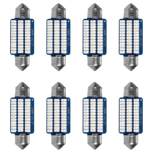 8 Pezzi Lampada Led Siluro 39mm Canbus T11 SV8.5 C5W C10W 36 SMD 3014 12V 1.8W 160lm Luce Colore Blu