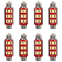 8 Pezzi Lampada Led Siluro 41mm Canbus T11 SV8.5 C5W C10W 12 SMD 4014 12V 1.8W 180lm Bianco Freddo 6500K