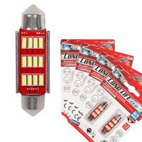 8 Pezzi Lampada Led Siluro 41mm Canbus T11 SV8.5 C5W C10W 12 SMD 4014 12V 1.8W 180lm Bianco Freddo 6500K