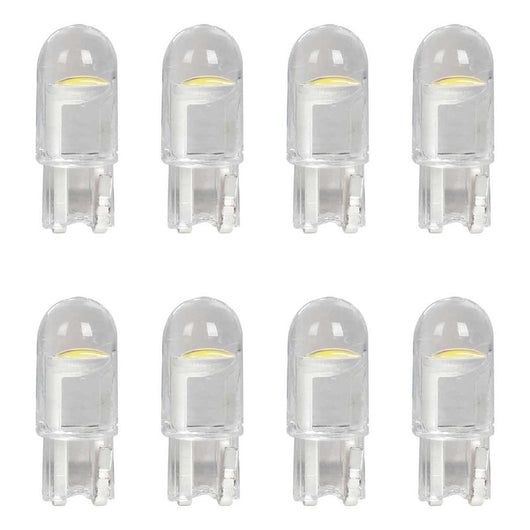 8 Pezzi Lampada Led T10 W5W 1 COB 12V 0.6W 60lm Bianco Freddo 6500K 23mm