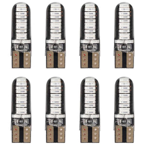 8 Pezzi Lampada Led T10 W5W 24 SMD 4014 12V 1.2W 40lm Luce Colore Blu 34mm