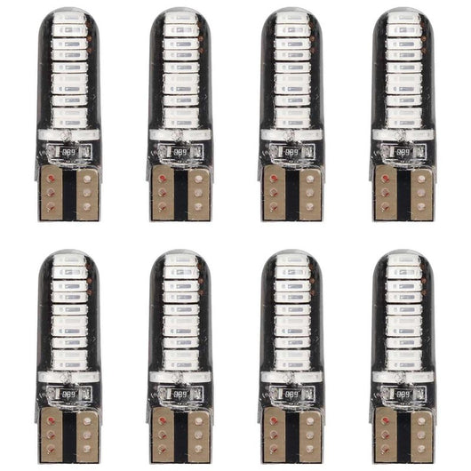 8 Pezzi Lampada Led T10 W5W 24 SMD 4014 12V 1.2W 40lm Luce Colore Blu 34mm