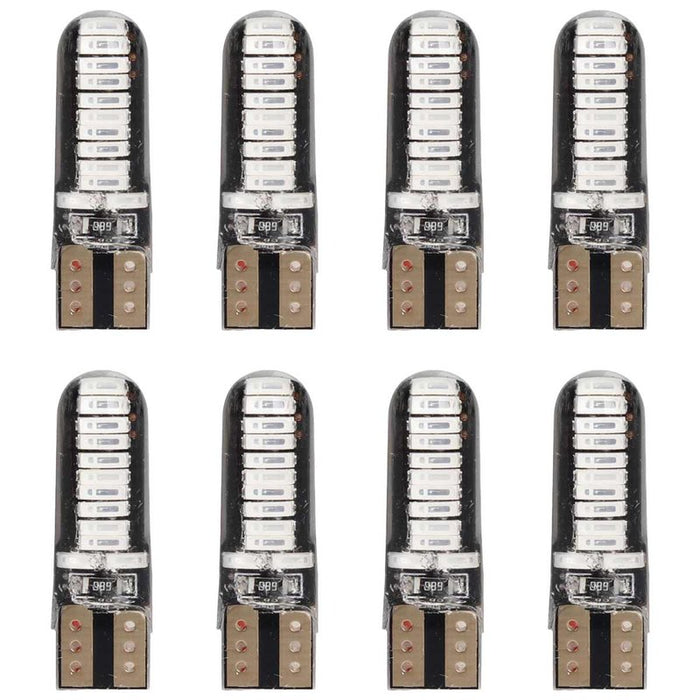 8 Pezzi Lampada Led T10 W5W 24 SMD 4014 12V 1.2W 40lm Luce Colore Blu 34mm