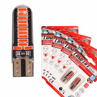 8 Pezzi Lampada Led T10 W5W 24 SMD 4014 12V 1.2W 40lm Luce Colore Rosso 34mm