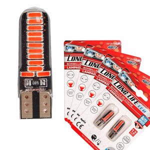 8 Pezzi Lampada Led T10 W5W 24 SMD 4014 12V 1.2W 40lm Luce Colore Rosso 34mm