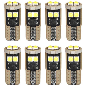 8 Pezzi Lampada Led T10 W5W 6 SMD 3030 12V 1.2W 180lm Bianco Freddo 6500K 26mm