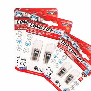 8 Pezzi Lampada Led T10 W5W 6 SMD 3030 12V 1.2W 180lm Luce Colore Blu 26mm