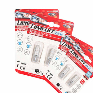 8 Pezzi Lampada Led T10 W5W 6 SMD 5050 12V 0.8W 60lm Colore Blu 34mm