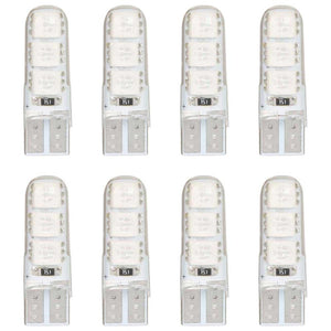 8 Pezzi Lampada Led T10 W5W  6 SMD 5050 12V 0.8W 60lm Colore Rosso 34mm