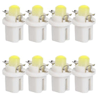 8 Pezzi Lampada Led T5 B8.5D 1 COB 12V 0.6W 40lm Bianco Freddo 6500K 18mm Luci Cruscotti e Strumentazioni B8,5D