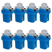 8 Pezzi Lampada Led T5 B8.5D 1 COB 12V 0.6W 40lm Luce Blu 18mm Luci Cruscotti e Strumentazioni B8,5D