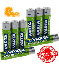 8 Pile Varta Mini Stilo Batterie Ministilo Aaa Ricaricabile Ricaricabili 800mah         