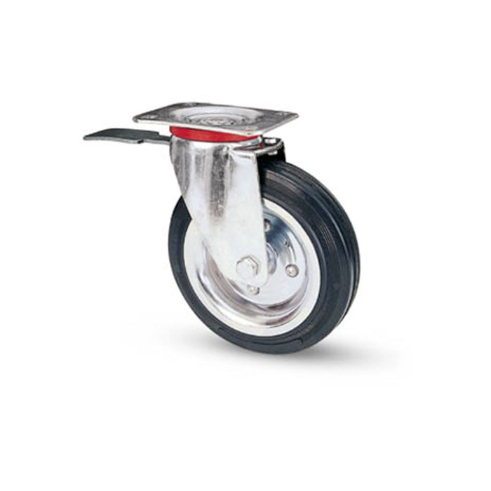 RUOTA 80BIS DA 160 SUP.MED.GIR FR NORM.BOCCOLA IN GOMMA