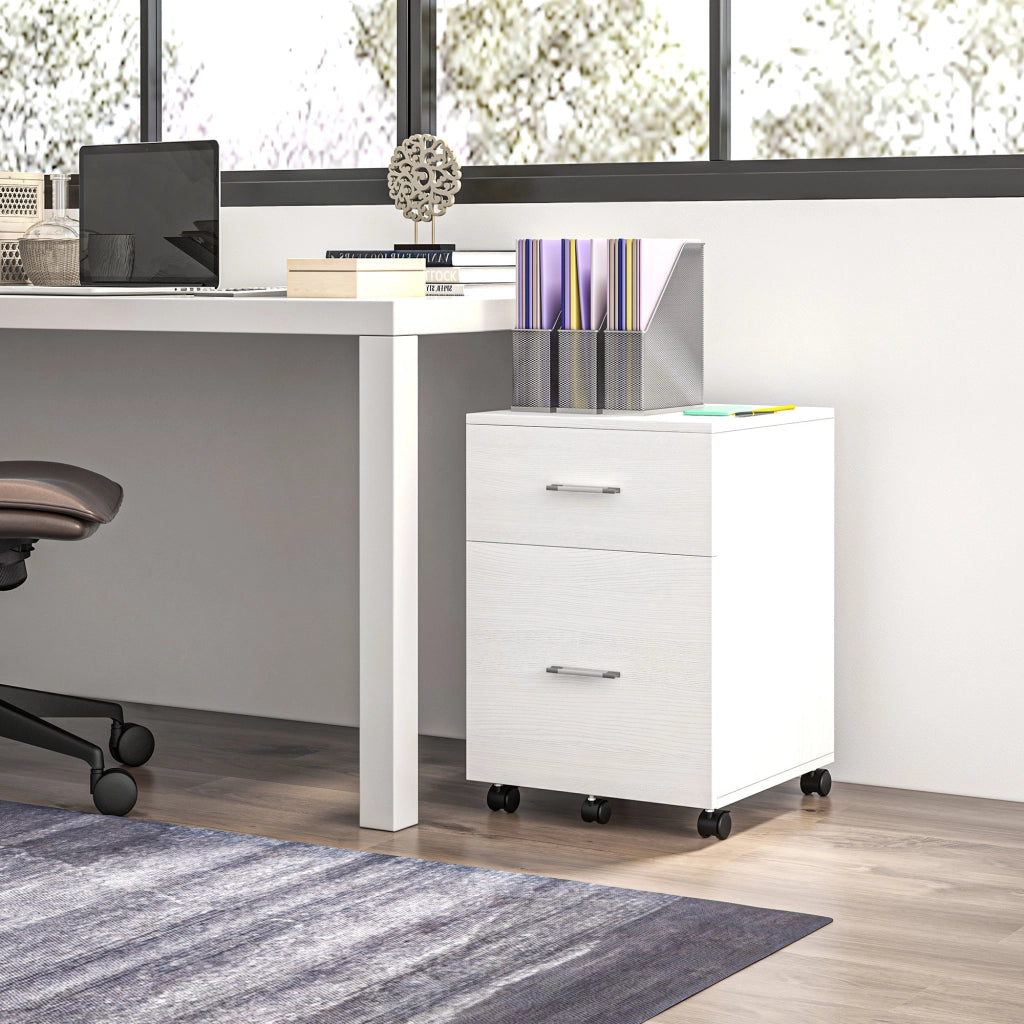 Scrivania con cassettiera ¨C zephmum ¨C 39,5x39x58,5 cm bianco