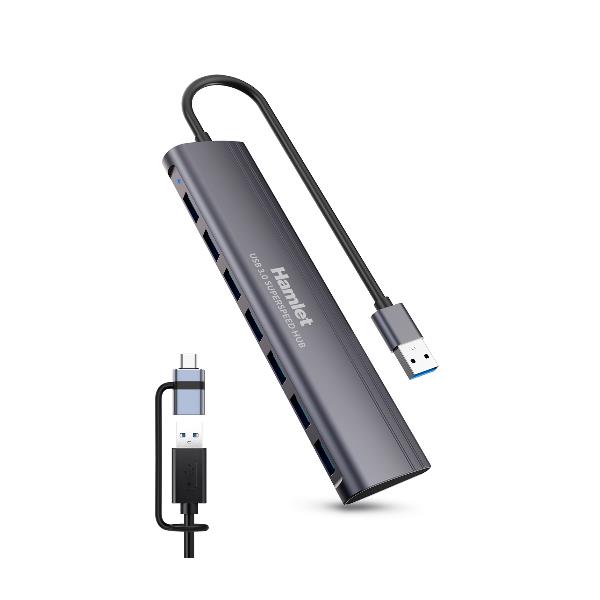 Hub usb 3.0 7 porte + usb-c adapter - XHUB-07A3CX