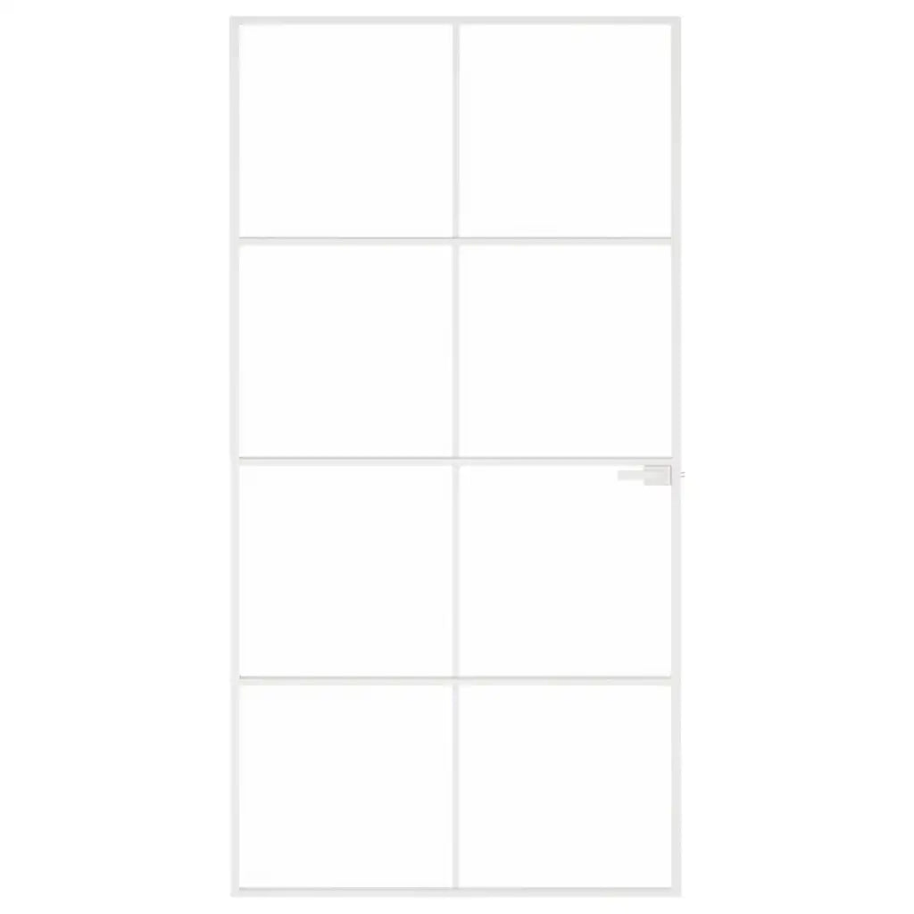 Porta Interna Bianca 102x201,5cm Vetro Temperato Alluminio Slim 153673