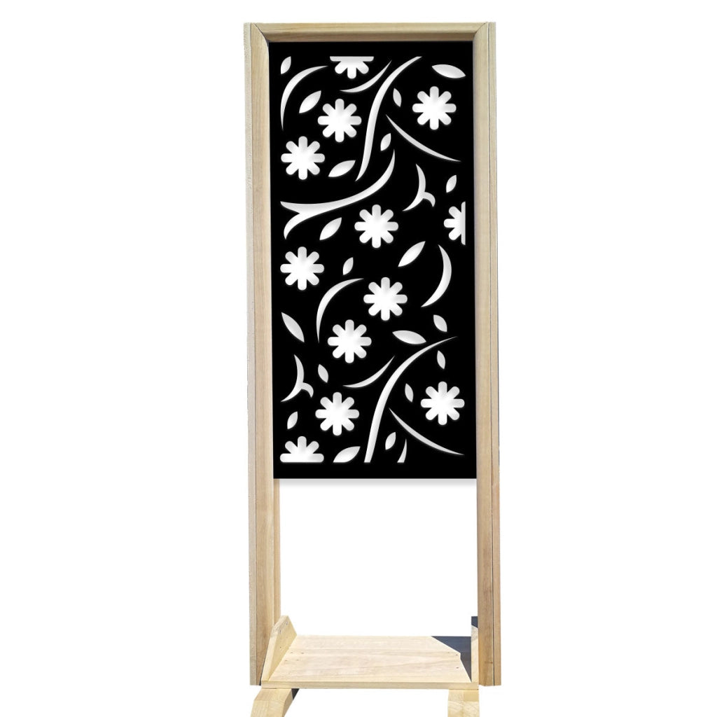 AUTUMN - Separè - Paravento modulabile - 70x190cm - in Legno e PVC Colore: nero