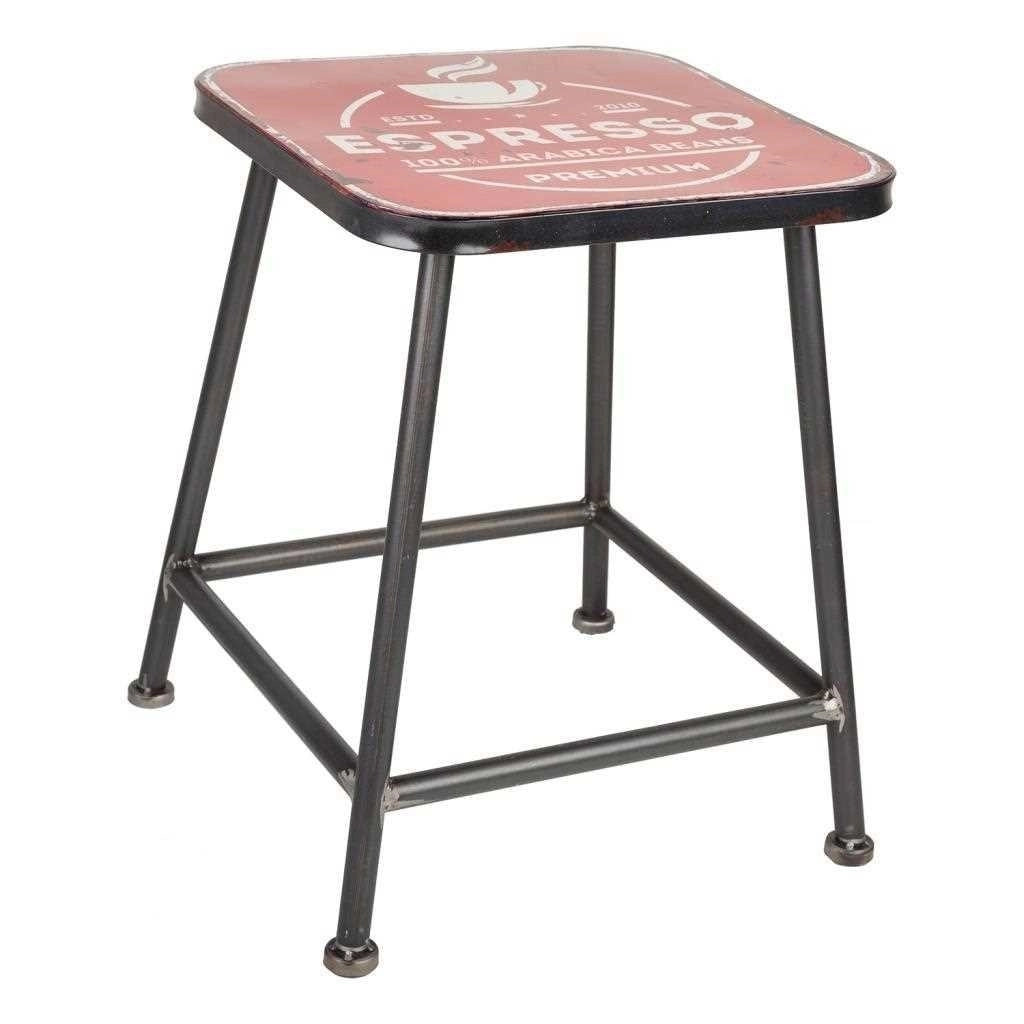 Sgabello in metallo 38x38x45 rosso