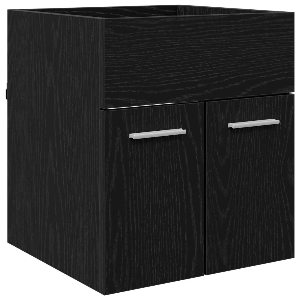 Mobiletto moderno per lavabo interno 41 x 38,5 x 46 cm ampio spazio di archiviazione elegante legno ingegnerizzato nero 02_0058393