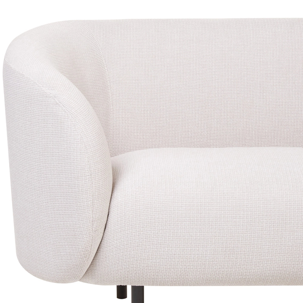 Divano 2 posti in poliestere beige e nero con gambe dorate stile glamour retrò soggiorno