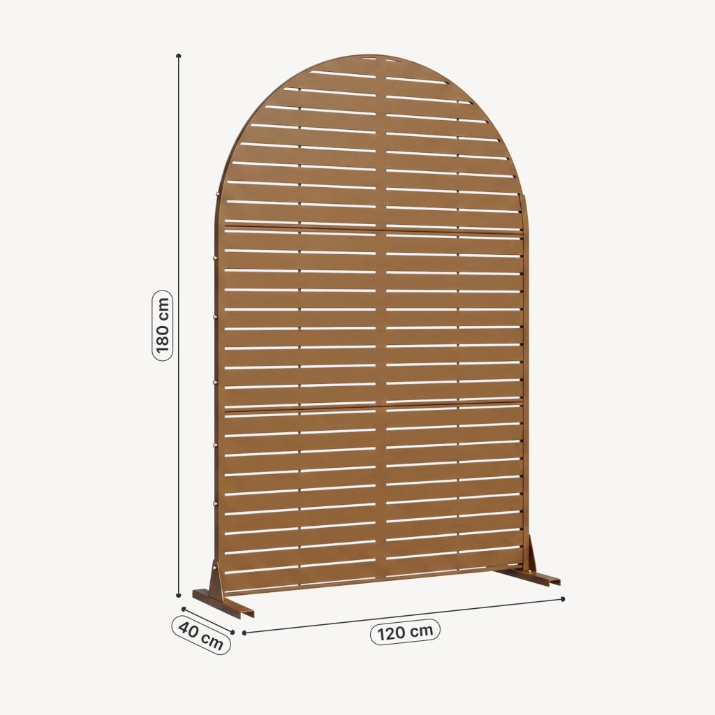 Pannello Divisorio Nodepp Paravento Arcuato in Acciaio 180 x 120 cm - Marrone casa.pro