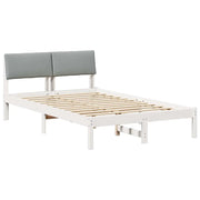 Letto matrimoniale | Letto per adulti | Struttura del Letto Bianco e grigio chiaro 120 x 200 cm