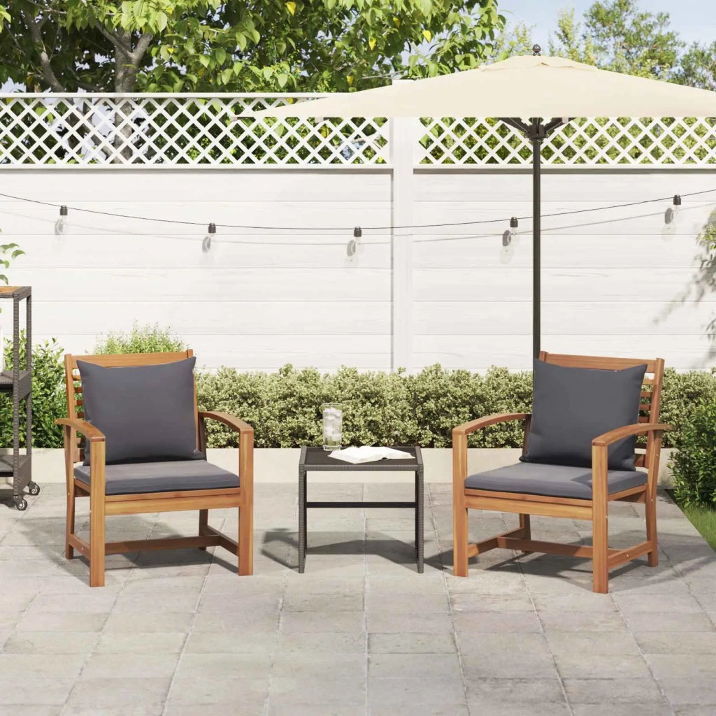 Sedia 2 Pezzo Marrone e grigio scuro 65 x 60 x 76,5 cm CFW1054435