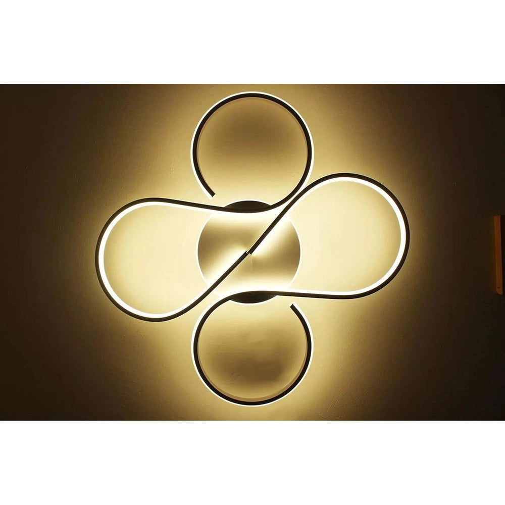 Trade Shop - Plafoniera Led 48 W Ondulato Bianco Lampadario Onde Moderno Luce Naturale 70913 -