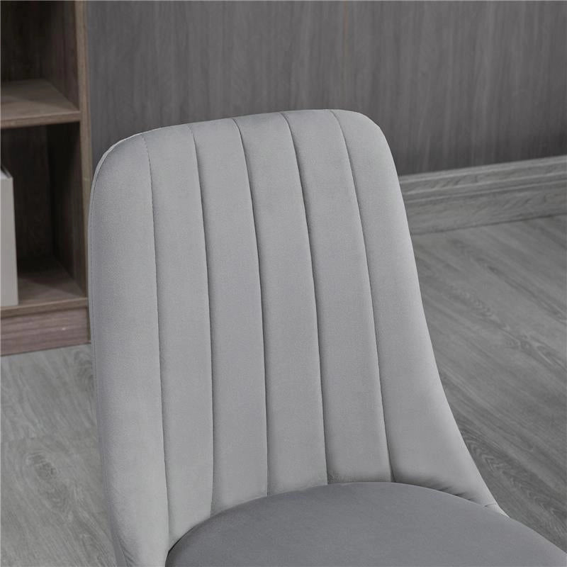 SEDIE DA CUCINA IMBOTTITE, SET 4 PEZZI IN POLIESTERE E ACCIAIO, 47X55X86 CM, GRIGIO