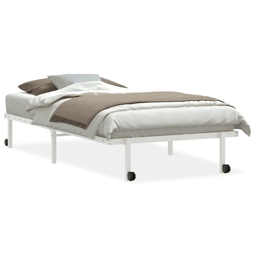 Giroletto senza Materasso Pieghevole-Struttura Letto Bianco 100x200 cm Acciaio