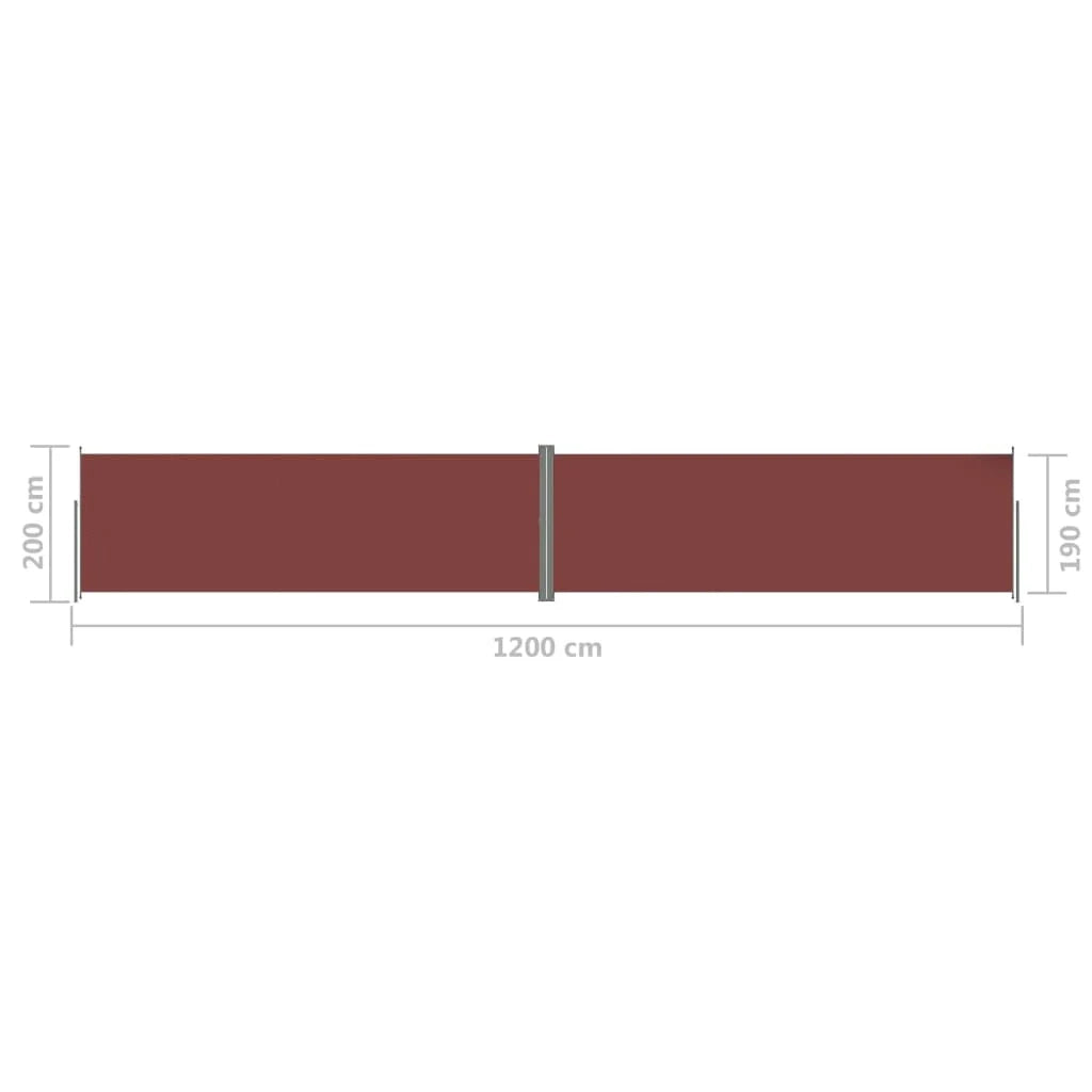 Tenda da sole laterale retrattile/schermo privacy per patio giardino terrazza balcone 200 x 1200 cm marrone 02_0007420