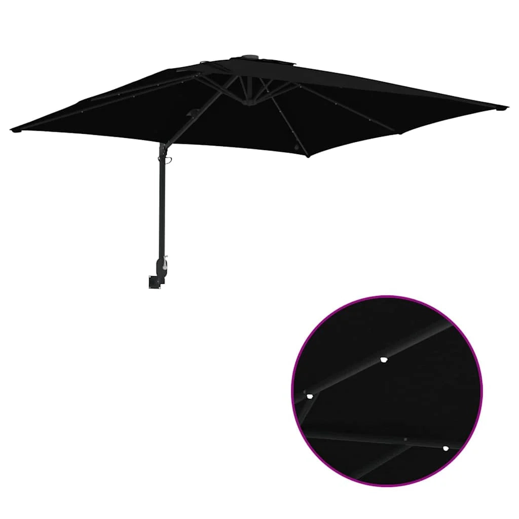 Ombrellone da giardino inclinabile dal design moderno 248,5 x 247,5 x 160 cm poliestere nero 02_0058656